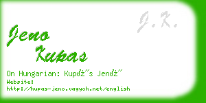 jeno kupas business card